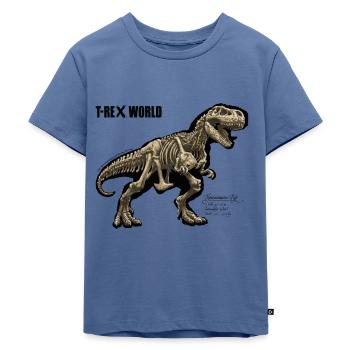 T-Rex World Dinosaurier Tyrannosaurus Skelett - Kinder Premium Bio T-Shirt - Taubenblau - Vorne - Mikhail (115cm)