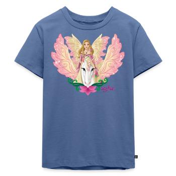 Schleich bayala Feya auf Pegasus-Einhorn - Kinder Premium Bio T-Shirt - Taubenblau - Vorne - Mikhail (115cm)