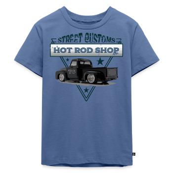 Street Customs Hot Rod Shop - T-shirt Premium bio Enfant - bleu pigeon - Devant - Mikhail (115cm)