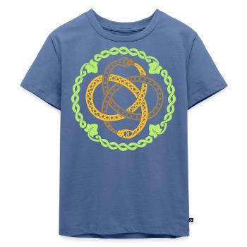 CelticSnake - Kinder Premium Bio T-Shirt - Taubenblau - Vorne - Mikhail (115cm)
