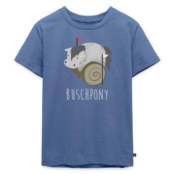 Gelände Pony - Kinder Premium Bio T-Shirt - Taubenblau - Vorne - Mikhail (115cm)