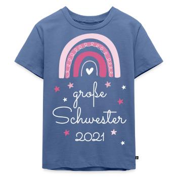 Große Schwester 2021 - Kinder Premium Bio T-Shirt - Taubenblau - Vorne - Mikhail (115cm)