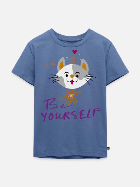 be yourself - Kinder Premium Bio T-Shirt - Taubenblau
