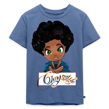 Chibi Chrysalis - Kinder Premium Bio T-Shirt - Taubenblau - Vorne - Mikhail (115cm)