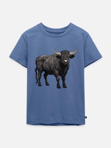 Bulle Tier - Kinder Premium Bio T-Shirt - Taubenblau