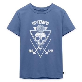 Uptempo Festival 200 BPM Rave Geschenk - Kinder Premium Bio T-Shirt - Taubenblau - Vorne - Mikhail (115cm)