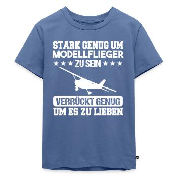 Pilot Modellflieger Modellflug - Kinder Premium Bio T-Shirt - Taubenblau - Vorne - Mikhail (115cm)