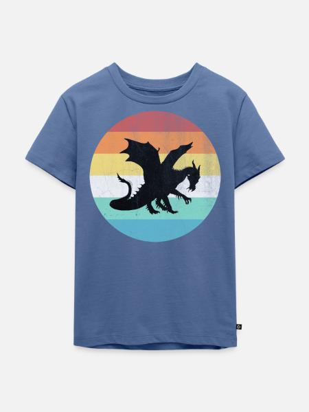 Drache - Kinder Premium Bio T-Shirt - Taubenblau