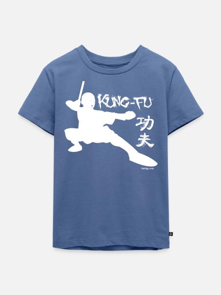 Kung Fu - Kinder Premium Bio T-Shirt - Taubenblau