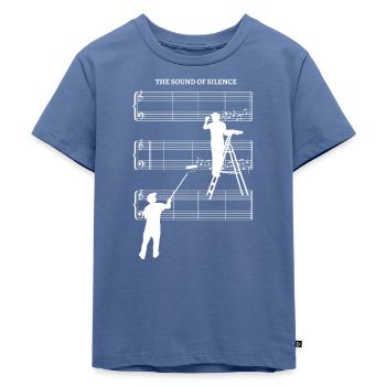 Sound Of Silence Notenblatt ohne Noten mit Malern - Kinder Premium Bio T-Shirt - Taubenblau - Vorne - Mikhail (115cm)