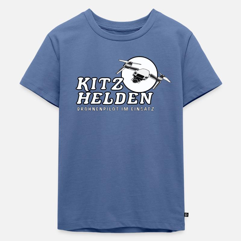 Drohnenpilot im Einsatz - Kinder Premium Bio T-Shirt - Taubenblau