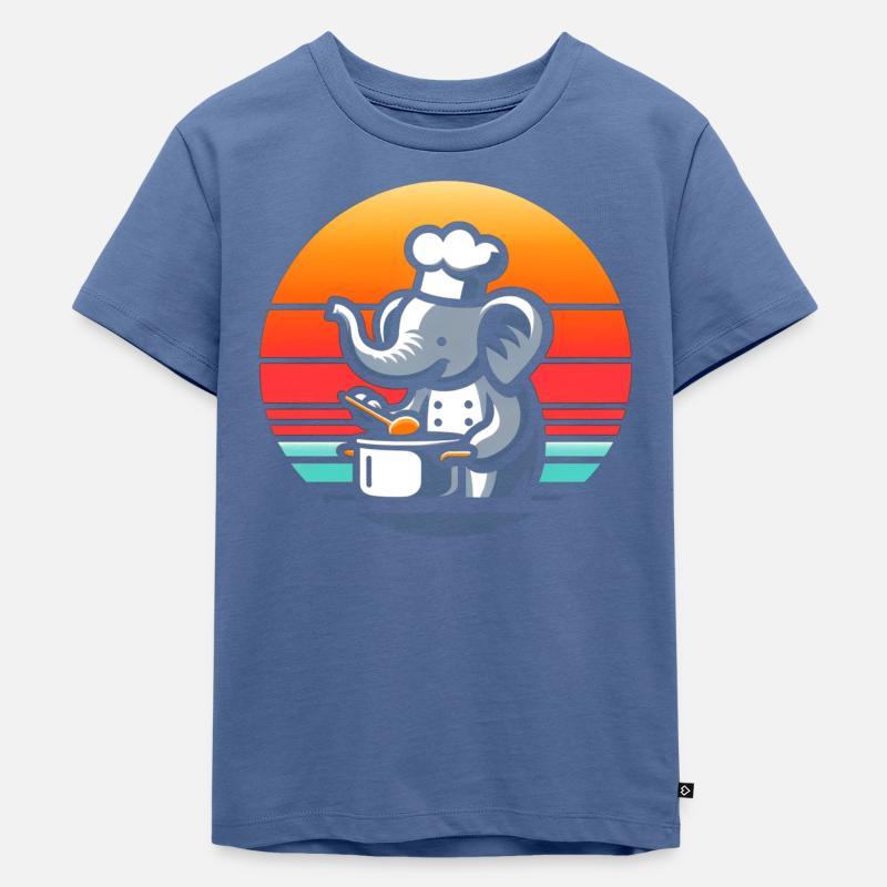 Cuisine d’éléphant - T-shirt Premium bio Enfant - bleu pigeon