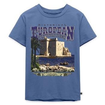 Ile saint honorate Europäische Festungen - Kinder Premium Bio T-Shirt - Taubenblau - Vorne - Mikhail (115cm)