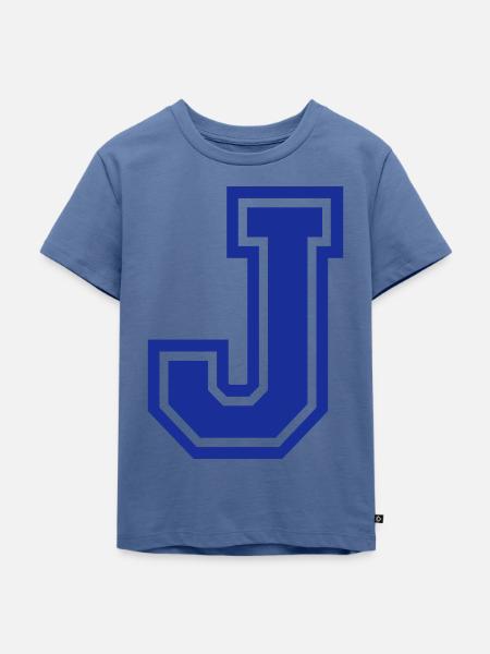 Buchstabe J - Kinder Premium Bio T-Shirt - Taubenblau