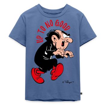 Die Schlümpfe Gargamel Up To No Good Spruch - Kinder Premium Bio T-Shirt - Taubenblau - Vorne - Mikhail (115cm)