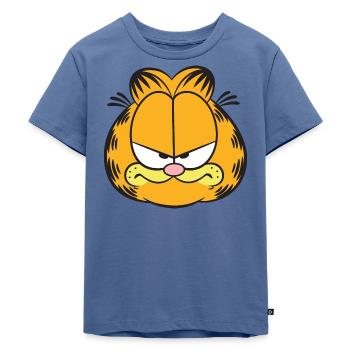 Garfield Gesicht Kostüm - Kinder Premium Bio T-Shirt - Taubenblau - Vorne - Mikhail (115cm)