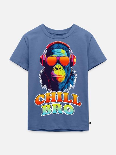 Cool Chill Bro Apeman - Kinder Premium Bio T-Shirt - Taubenblau