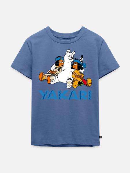 Yakari mit Schneeball - Kinder Premium Bio T-Shirt - Taubenblau