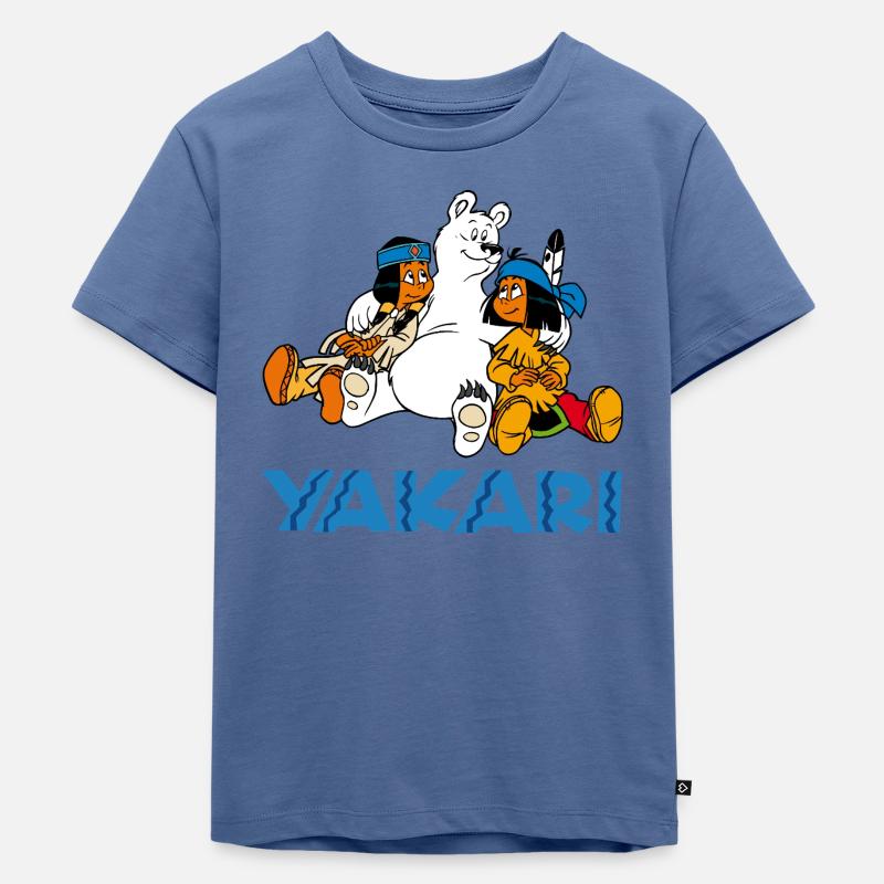 Yakari mit Schneeball - Kinder Premium Bio T-Shirt - Taubenblau