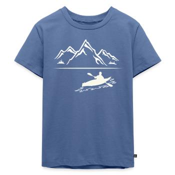 Kajakfahren - Kanu - Kajak - Paddeln - Berge - Kinder Premium Bio T-Shirt - Taubenblau - Vorne - Mikhail (115cm)