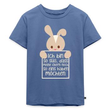 Große Schwester Bruder Süß Hase - Kinder Premium Bio T-Shirt - Taubenblau - Vorne - Mikhail (115cm)
