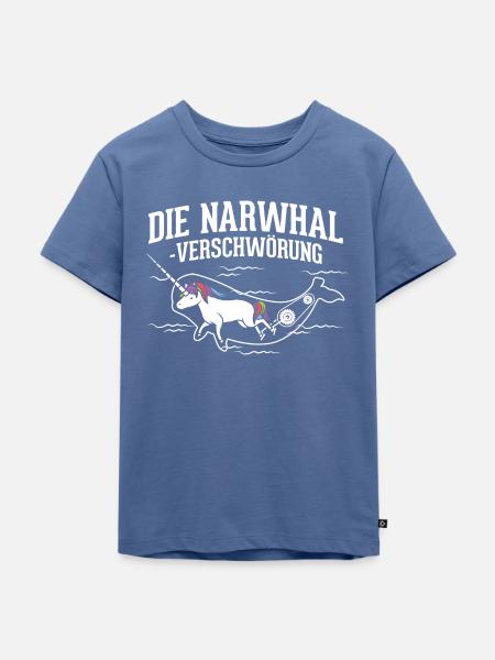 Narwhal Conspiracy - Kinder Premium Bio T-Shirt - Taubenblau