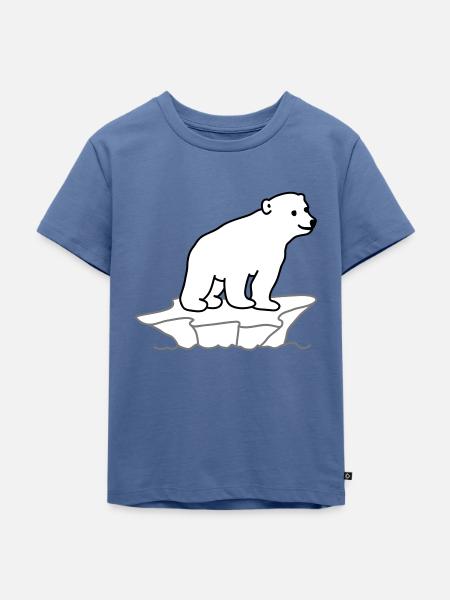 Eisbaer - Kinder Premium Bio T-Shirt - Taubenblau