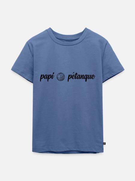 Papi Petanque - Kinder Premium Bio T-Shirt - Taubenblau