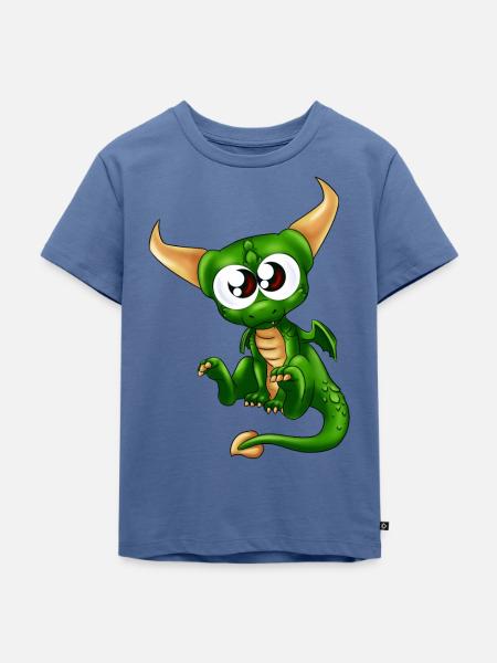 Draco der kleine Drache - Kinder Premium Bio T-Shirt - Taubenblau