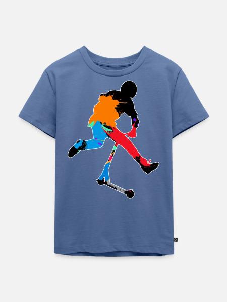Freestyle-Roller - Kinder Premium Bio T-Shirt - Taubenblau