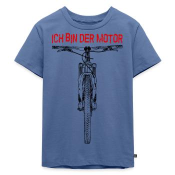 ICH BIN DER MOTOR - Mountainbike - Kinder Premium Bio T-Shirt - Taubenblau - Vorne - Mikhail (115cm)