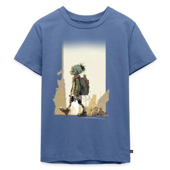 Walker - Kids Premium Organic T-Shirt - stone blue - Front - Mikhail (115cm)