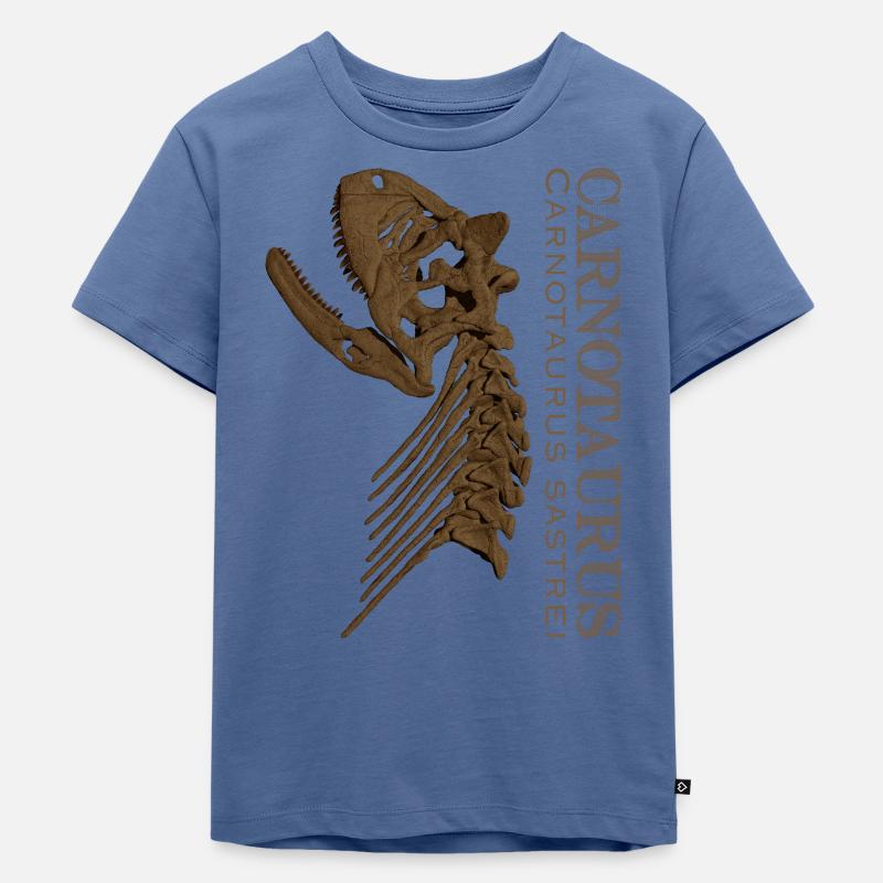 Carnotaurus Schädel brown - Kinder Premium Bio T-Shirt - Taubenblau