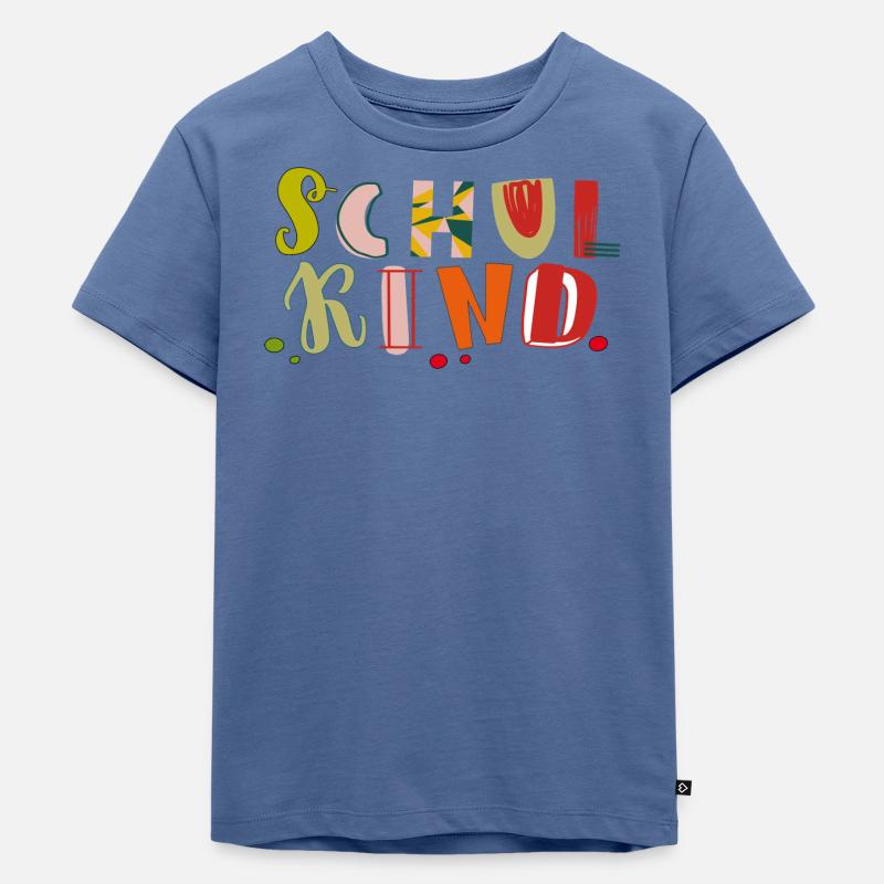 Schulkind Einschulung ersteKlasse - Kinder Premium Bio T-Shirt - Taubenblau