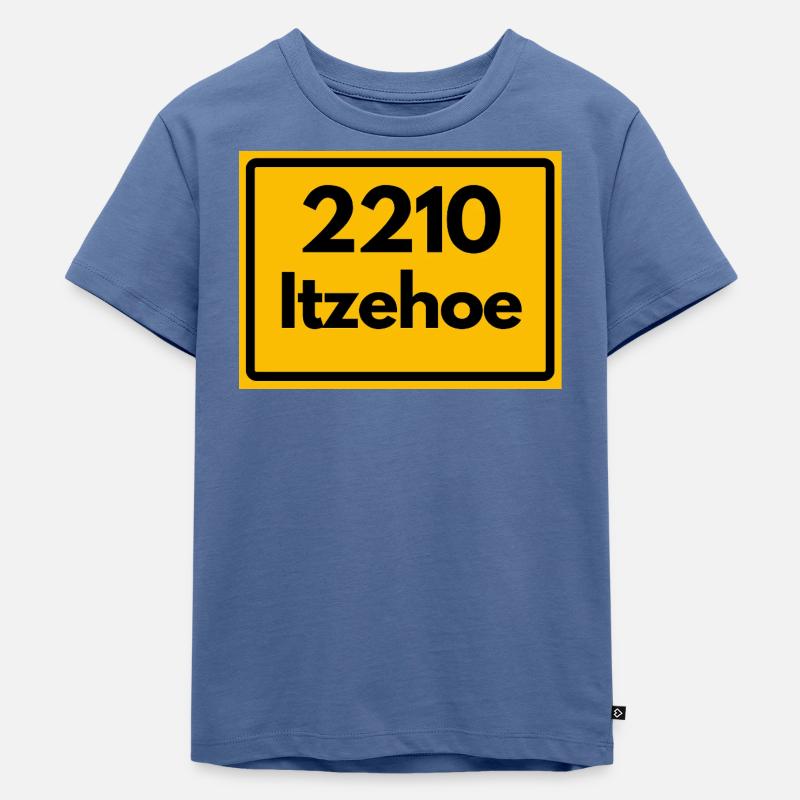 VECCHIO CODICE POSTALE RETRO 2210 ITZHOE – VENTILATORI - Maglietta ecologica premium per bambini - grigio-azzurro