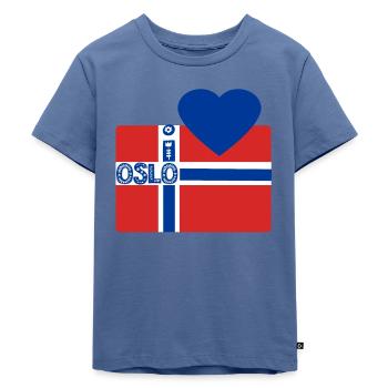 Oslo - Kinder Premium Bio T-Shirt - Taubenblau - Vorne - Mikhail (115cm)