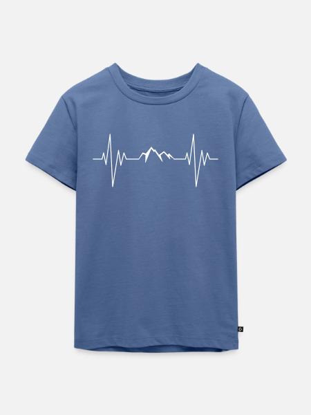 Mountains Pulse - Kinder Premium Bio T-Shirt - Taubenblau