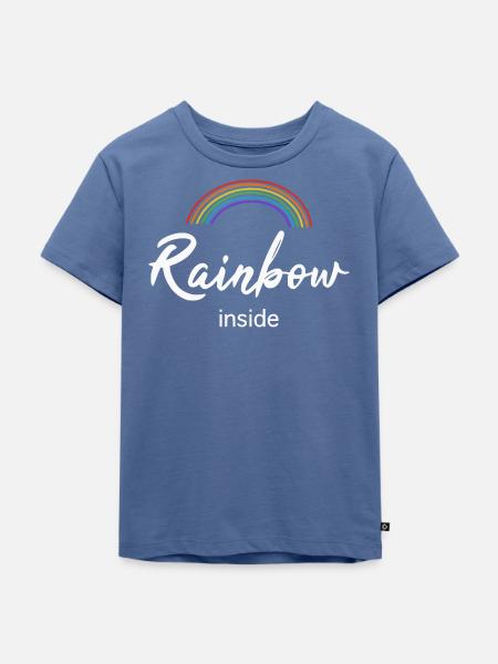 Rainbow inside - Kinder Premium Bio T-Shirt - Taubenblau
