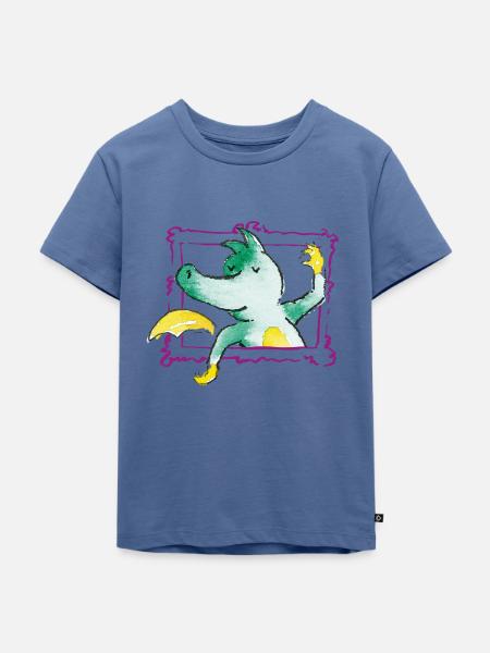TABALUGA Mit Bilderrahmen Lila - Kinder Premium Bio T-Shirt - Taubenblau