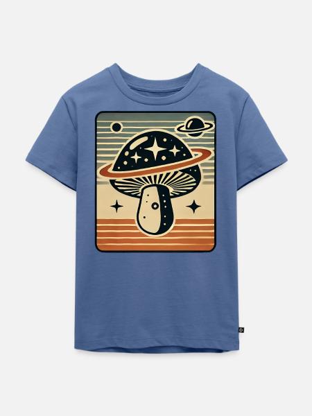 Intergalactic Cosmic Mushroom - Kinder Premium Bio T-Shirt - Taubenblau