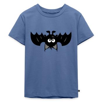 Monstamoon - CrazyBatimon - Kinder Premium Bio T-Shirt - Taubenblau - Vorne - Mikhail (115cm)