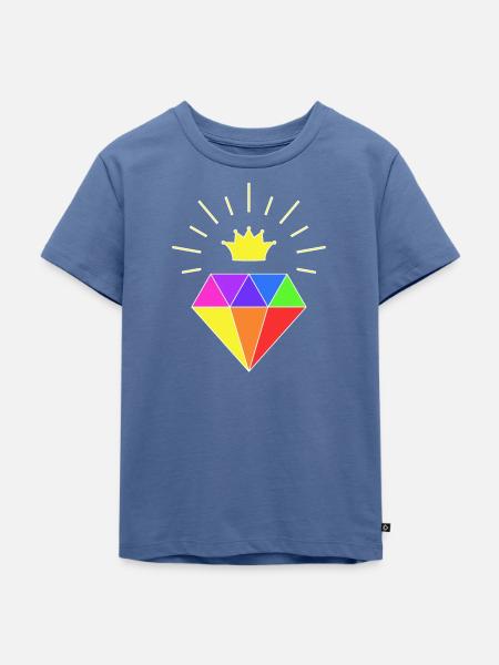 diamante - Kinder Premium Bio T-Shirt - Taubenblau