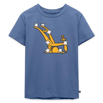 Starry Pflug - Kinder Premium Bio T-Shirt - Taubenblau - Vorne - Mikhail (115cm)