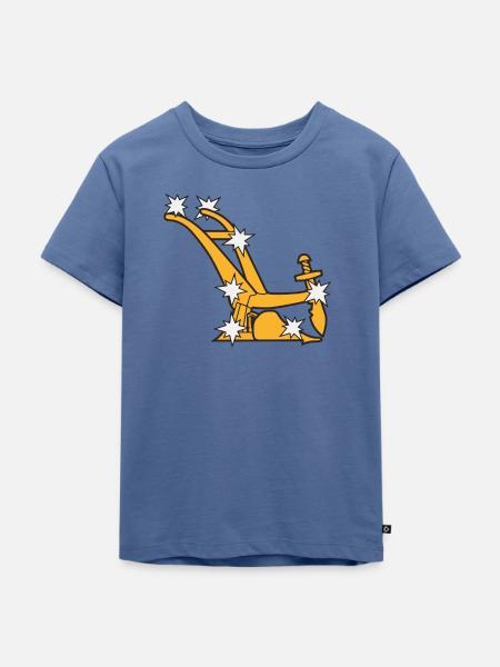 Starry Pflug - Kinder Premium Bio T-Shirt - Taubenblau