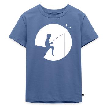 angler - Kinder Premium Bio T-Shirt - Taubenblau - Vorne - Mikhail (115cm)
