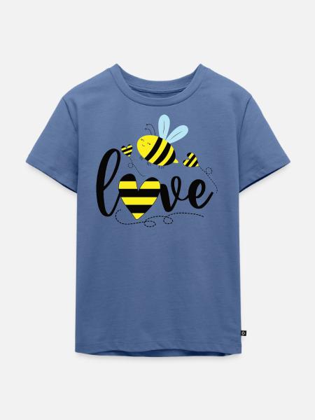 Biene - Kinder Premium Bio T-Shirt - Taubenblau