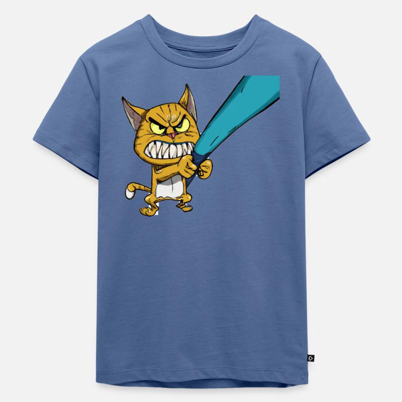 Chat - T-shirt Premium bio Enfant - bleu pigeon