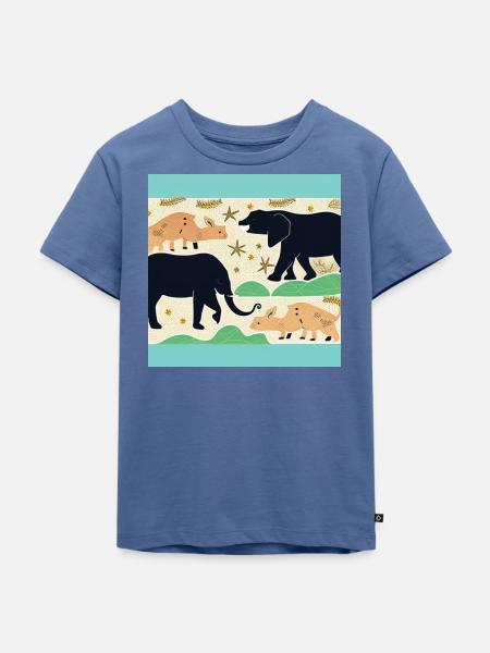 Dschungel Design - Kinder Premium Bio T-Shirt - Taubenblau