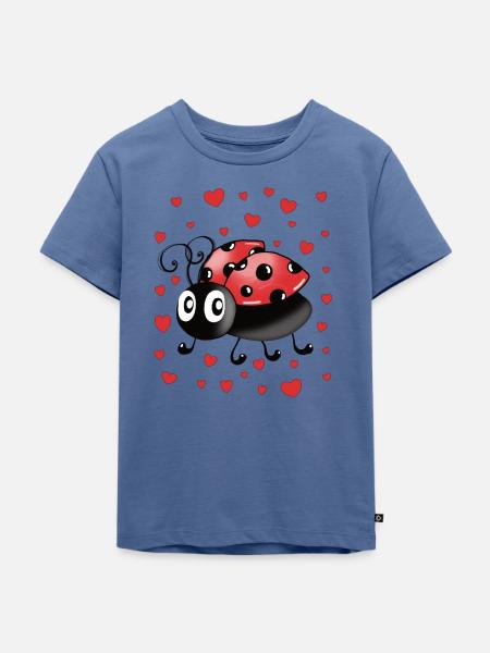 MARIENKÄFER OUTFIT - Kinder Premium Bio T-Shirt - Taubenblau