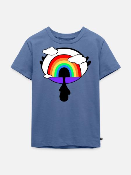 Regenbogenauge - Kinder Premium Bio T-Shirt - Taubenblau